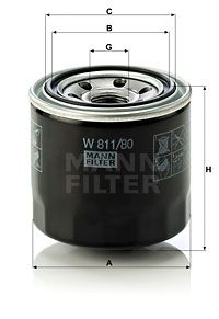 Фильтр масляный MANN-FILTER W81180
