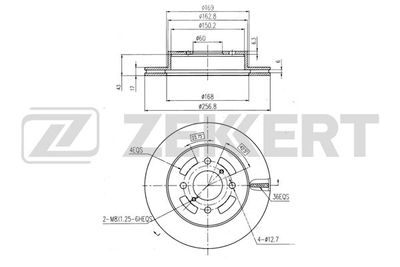 Диск тормозной передний Zekkert BS5365