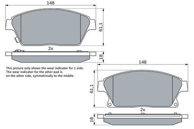 Колодки тормозные передние BOSCH 0986494434