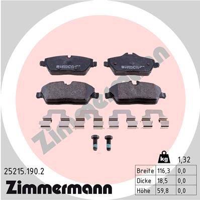 Колодки тормозные дисковые ZIMMERMANN 252151902