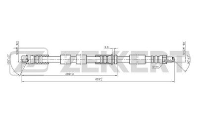 Шланг тормозной передний Zekkert BS9050