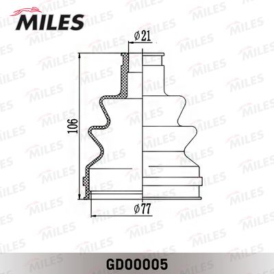 Пыльник ШРУС наружный Miles GD00005