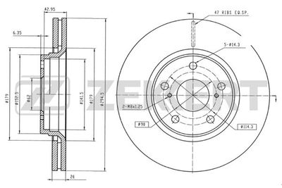 Диск тормозной передний Zekkert BS5340