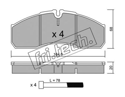 Комплект колодок для дискового тормоза TRUSTING 5945