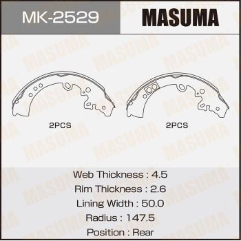 Колодки тормозные барабанные Masuma MK2529