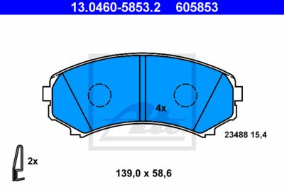 Колодки передние с датчиками ATE 13046058532