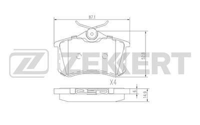 Колодки тормозные дисковые задние Zekkert BS1127