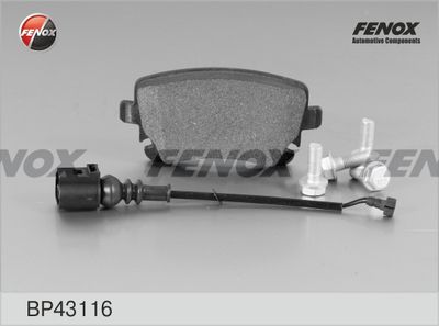 Колодки тормозные задние с датчиком FENOX BP43116