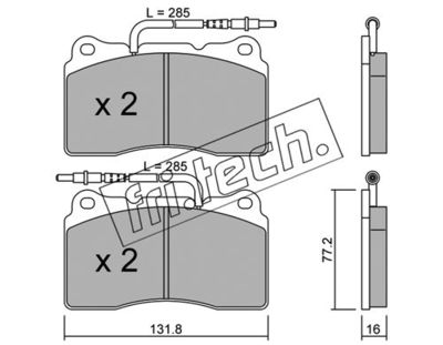 Комплект колодок для дискового тормоза TRUSTING 2972