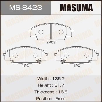 Колодки тормозные передние Masuma MS8423