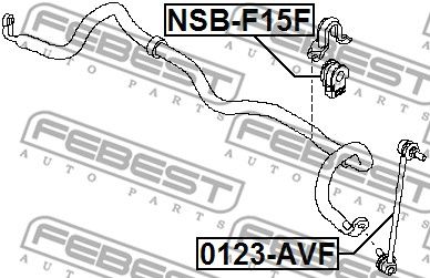 Втулка стабилизатора переднего FEBEST NSBF15F