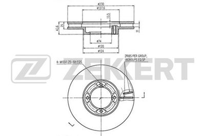 Диск тормозной передний Zekkert BS6137