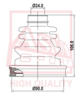Пыльник ШРУС комплект без смазки ASVA ASBT129