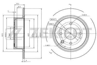 Диск тормозной задний Zekkert BS5468