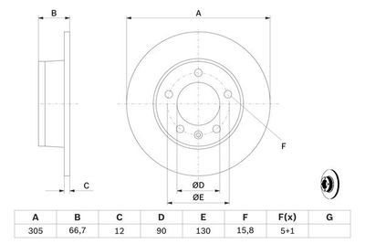 Диск тормозной задний BOSCH 0986478970