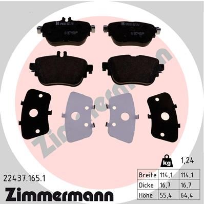 Колодки тормозные дисковые ZIMMERMANN 224371651