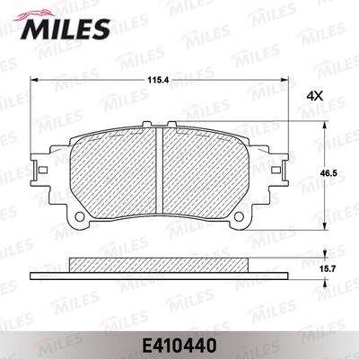 Колодки тормозные дисковые Miles E410440