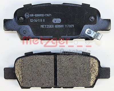 Колодки дискового тормоза с накладками в сборе Metzger 1170079