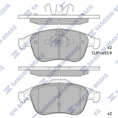 Колодки тормозные дисковые SANGSIN SP1516