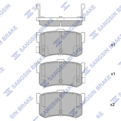 Колодки тормозные дисковые задние SANGSIN SP1074