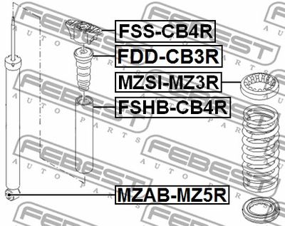 Отбойник амортизатора заднего FEBEST FDDCB3R