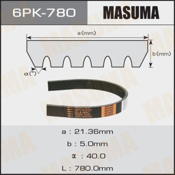 Ремень ручейковый Masuma 6PK780
