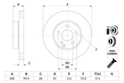Диск тормозной BOSCH 0986479407