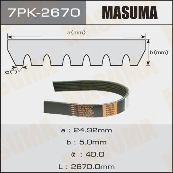 Ремень ручейковый Masuma 7PK2670