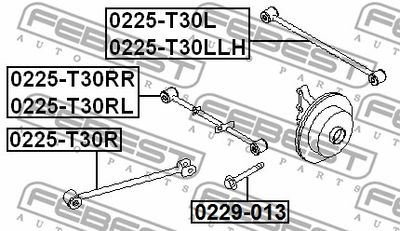 Тяга задняя продольная FEBEST 0225T30R