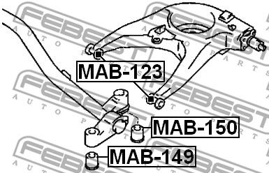 Сайлентблок задней балки FEBEST MAB150