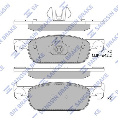 Колодки тормозные дисковые передние SANGSIN SP4054