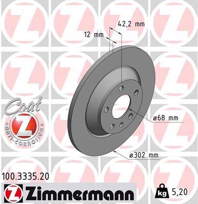 Диск тормозной ZIMMERMANN 100333520