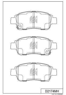 Колодки тормозные передние с антискрипной пластиной MK KASHIYAMA D2174MH