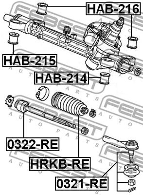 Пыльник рулевой рейки FEBEST HRKBRE