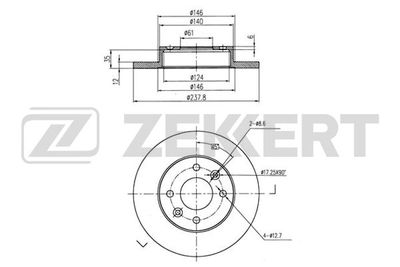 Диск тормозной передний Zekkert BS5105