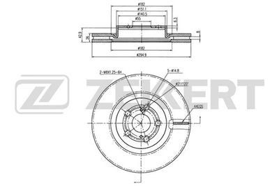 Диск тормозной передний Zekkert BS5015