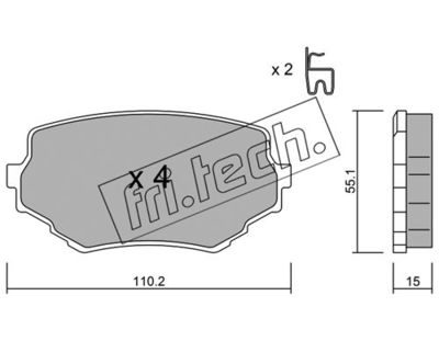Комплект колодок для дискового тормоза TRUSTING 2580