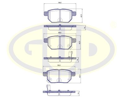 Колодки тормозные дисковые передние GUD GBP128602