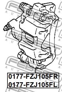 Суппорт тормозной задний правый со скобой FEBEST 0177FZJ105FR