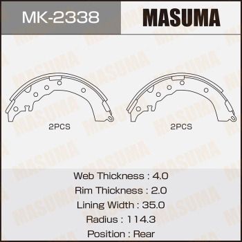 Колодки тормозные барабанные Masuma MK2338