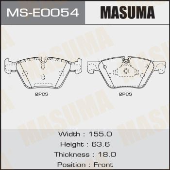Колодки тормозные дисковые Masuma MSE0054