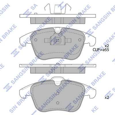 Колодки тормозные передние SANGSIN SP2101F