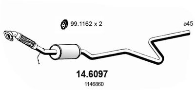 Глушитель средняя часть POLMOSTROW 08674