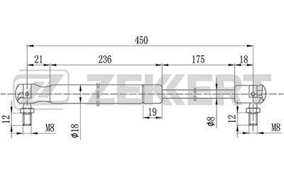 Амортизатор багажника Zekkert GF2100