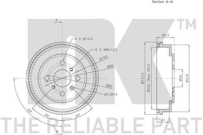 Барабан тормозной NK 255106