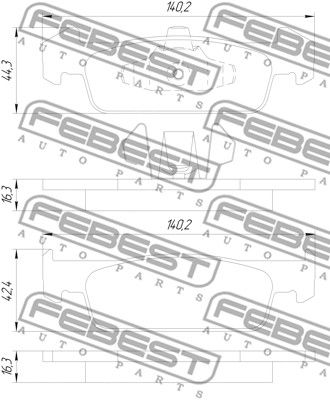 Колодки тормозные дисковые FEBEST 2401LOGIIF