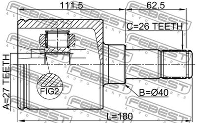 ШРУС внутренний FEBEST 2111KUGALH