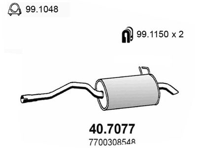 Глушитель задняя часть ASSO 407077