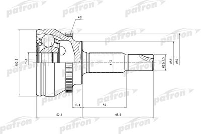 ШРУС наружный комплект PATRON PCV1544