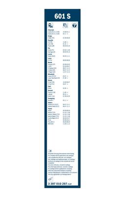 Комплект щеток стеклоочистителя BOSCH. 3397010297